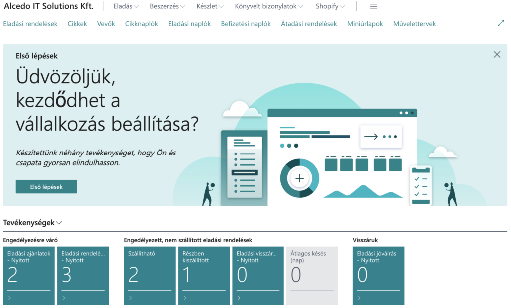 Dynamics 365 Business Central Integrált vállalatirányítási rendszer